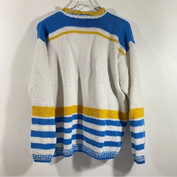 Handmade knit sweater sailboat Colorblock vintage - Picture 6 of 6